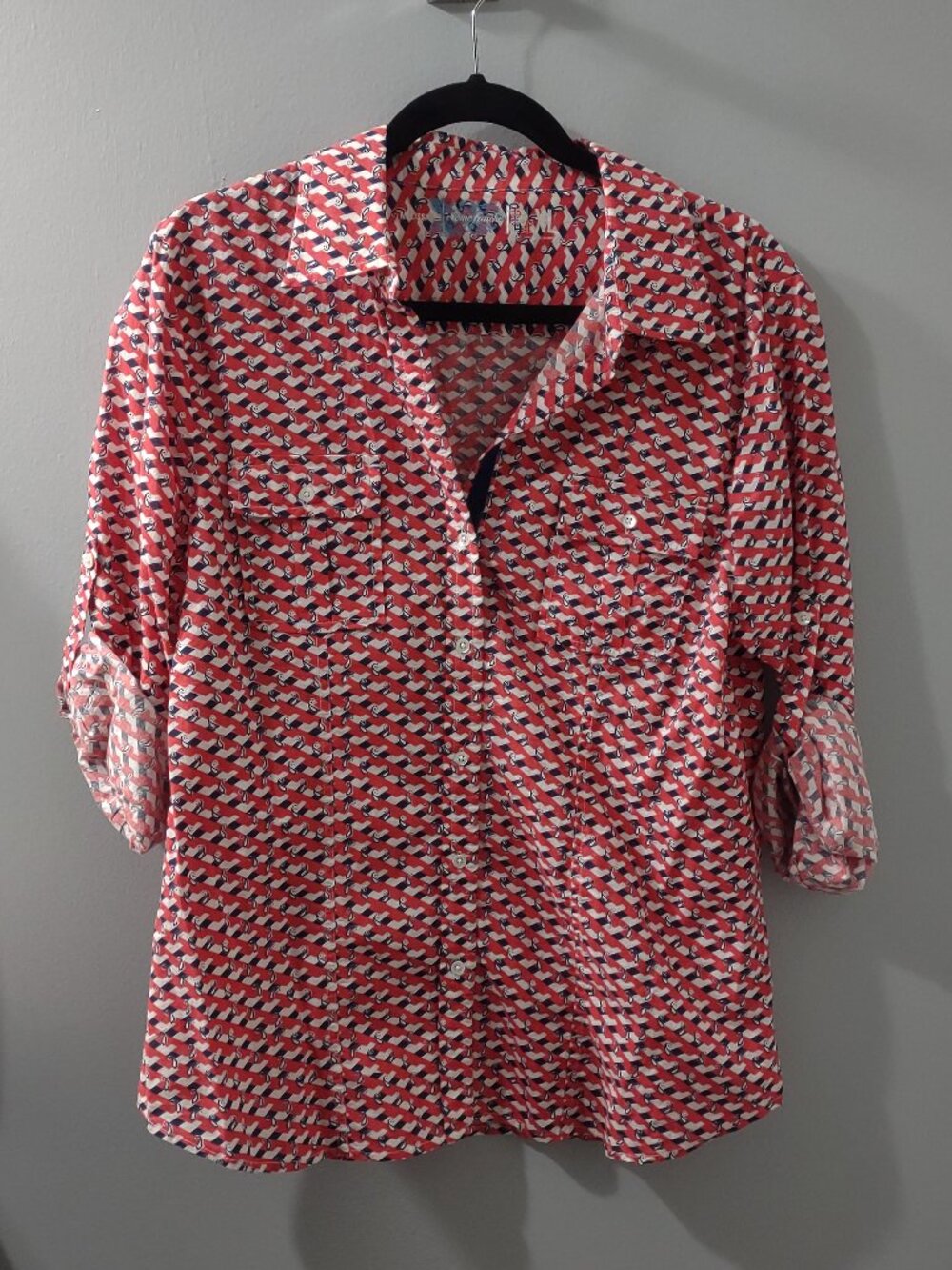 Creme Fraiche Melissa Luxury Resort Wear Shirt Top Size XL